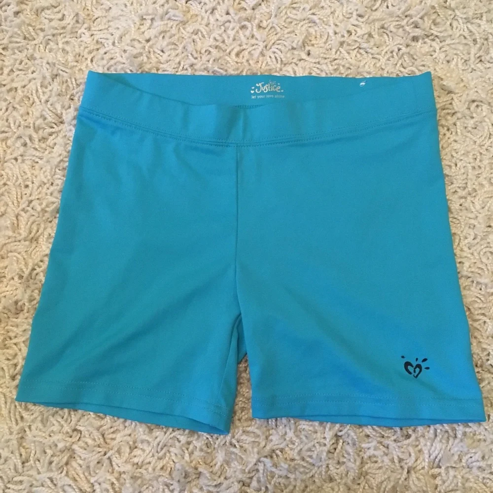 Justice girls blue spandex shorts sz 14 girls